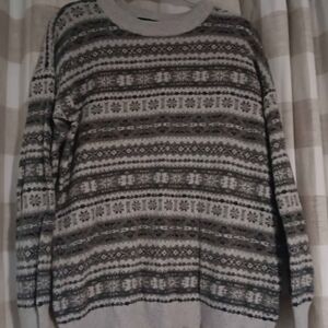 Ralph Lauren Men's Patterned Crewneck Sweater in Gray and Black